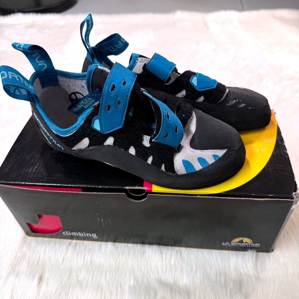 NIB La Sportiva Tarantula Boulder Rock Climbing Shoes Women 38.5 Blue Black